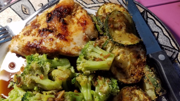 Balsamic Glazed Chicken, Zucchini & Broc